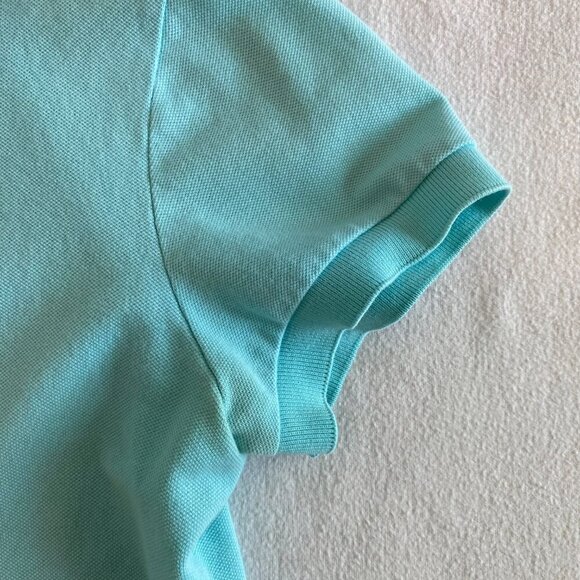 Vintage Lacoste polo shirt Women's Small aqua short sleeve preppy timeless - Picture 4 of 7